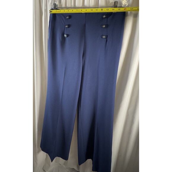 eva mendes Wide Leg Sailor Trousers Blue 8 Academia career 74-22 - Picture 12 of 16